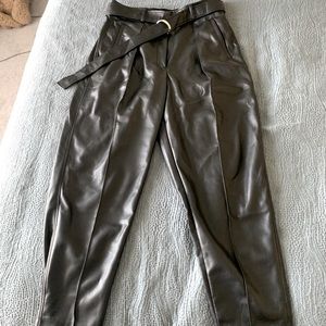 Aritzia Babaton Vegan Leather Trouser Pants